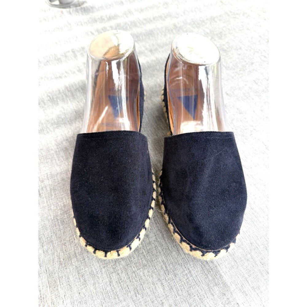 Verbenas Carmen Serraje Suede Leather Flat Espadrilles Black Shoes Womens 38 7.5